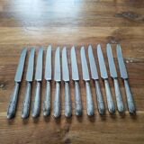 12 antique silver metal knives
