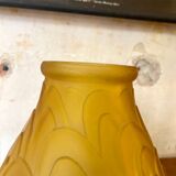Large amber Art Deco molded glass vase
