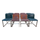 Set of 8 chairs – 1970s – Stainless steel sled base