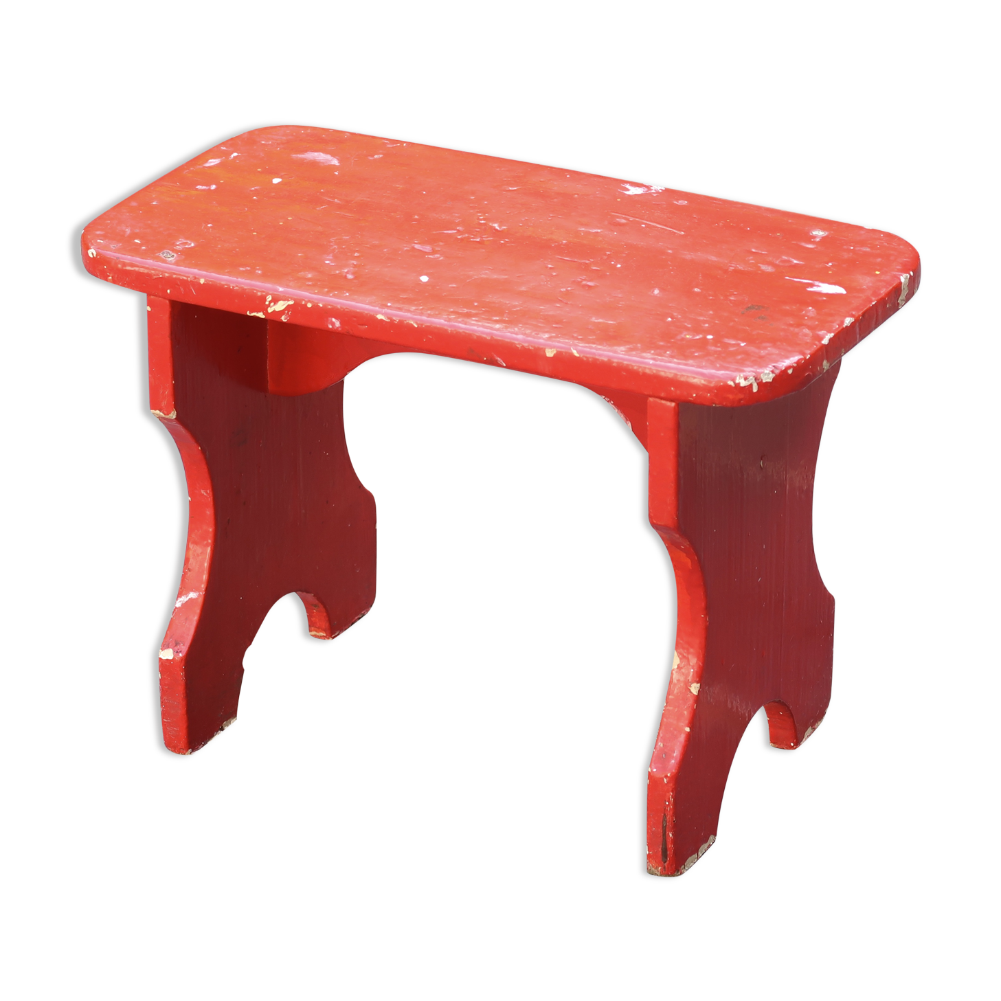 Red wooden bench, 50s