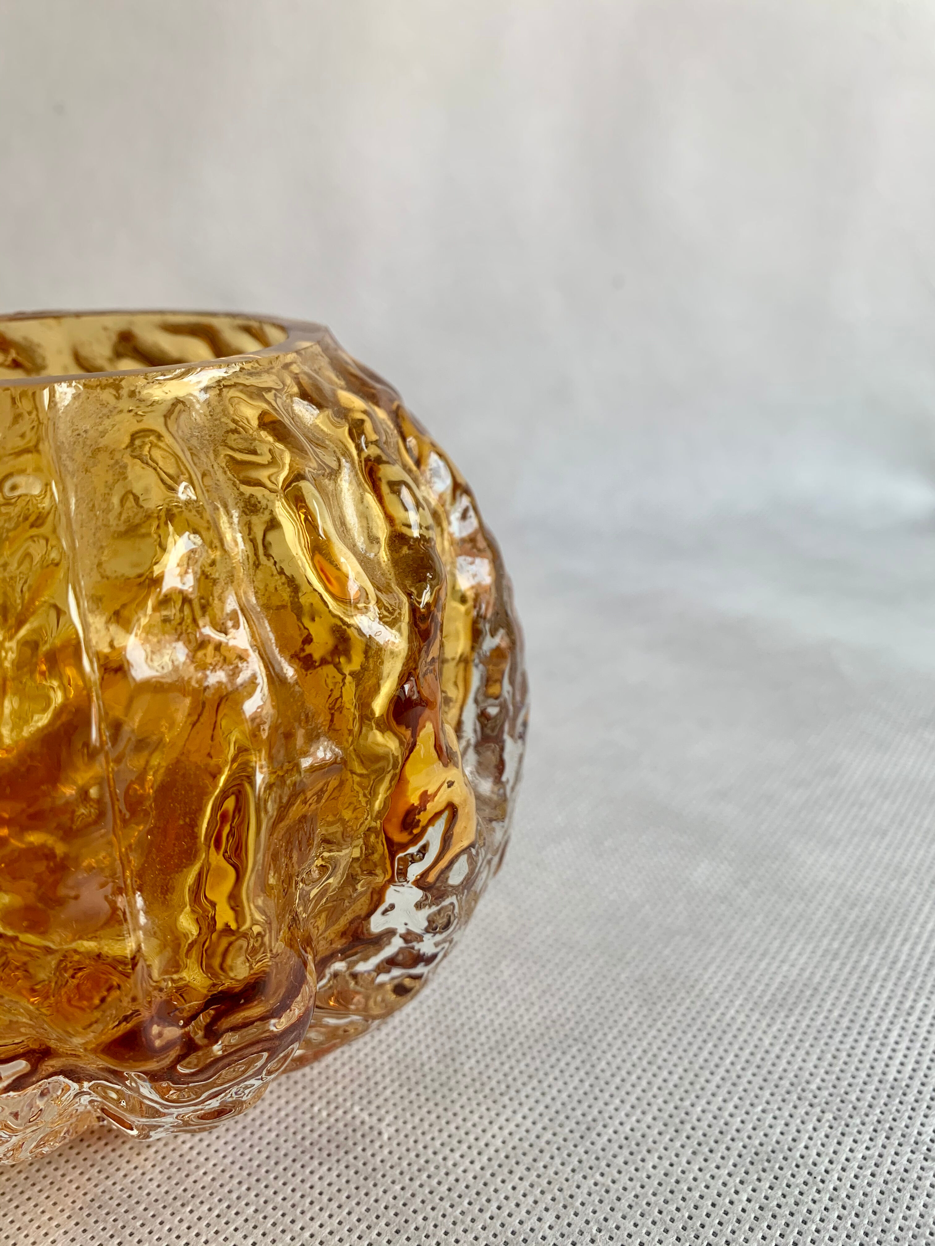 Set of amber vases Oberglass, Austria, 1970s