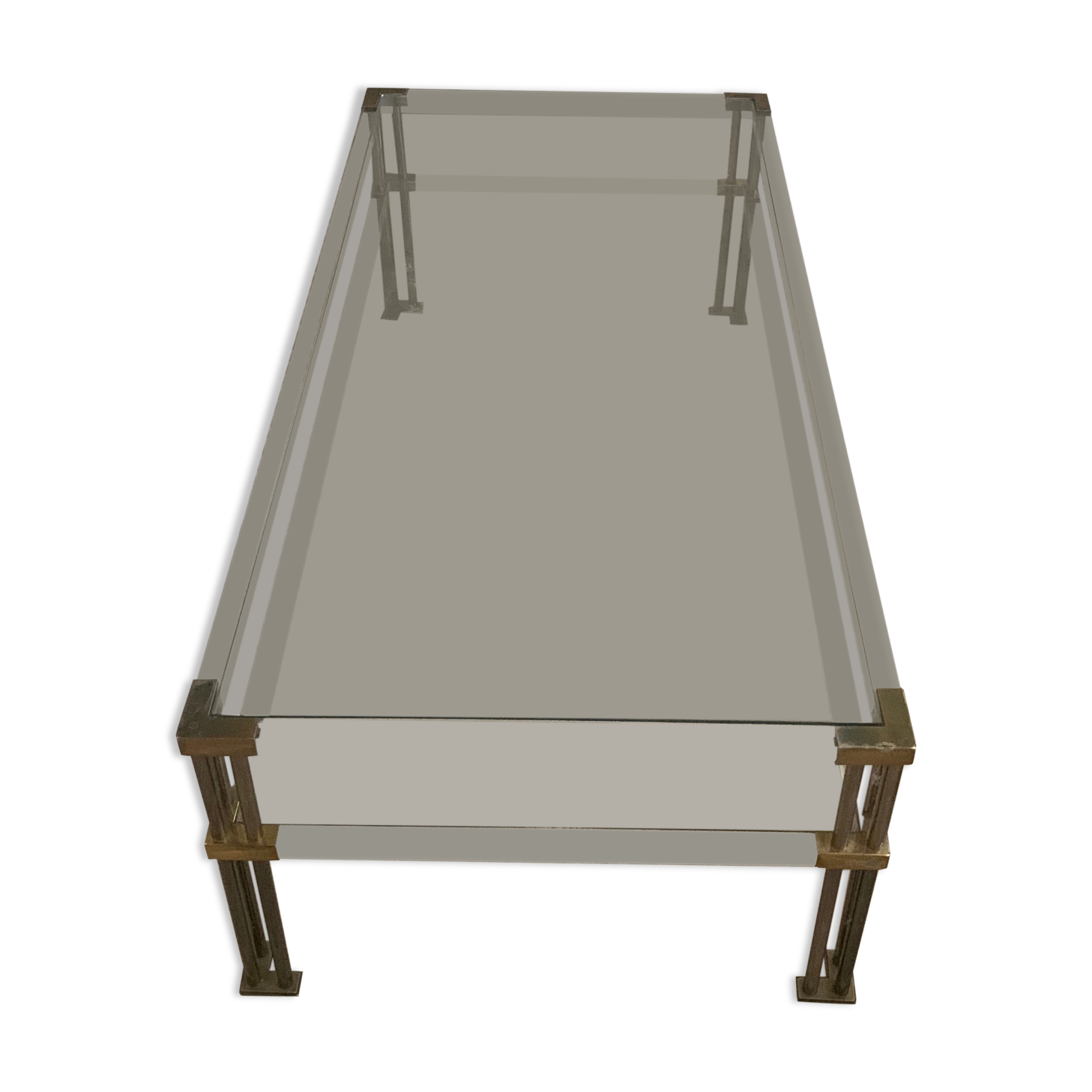 Brass and glass coffee table