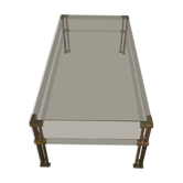 Table basses laiton et en verre