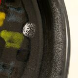 Lacquered Black with Colored Details Ceramic Vide-Poche by Ars Deruta, Ital