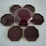 Coffret de 6 dessous de verres lancel 80's