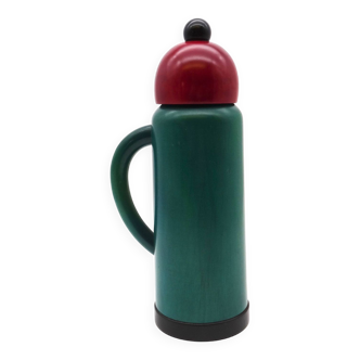 80s postmodern memphis age wooden thermos carafe hand made by pietro manzoni italy stamped