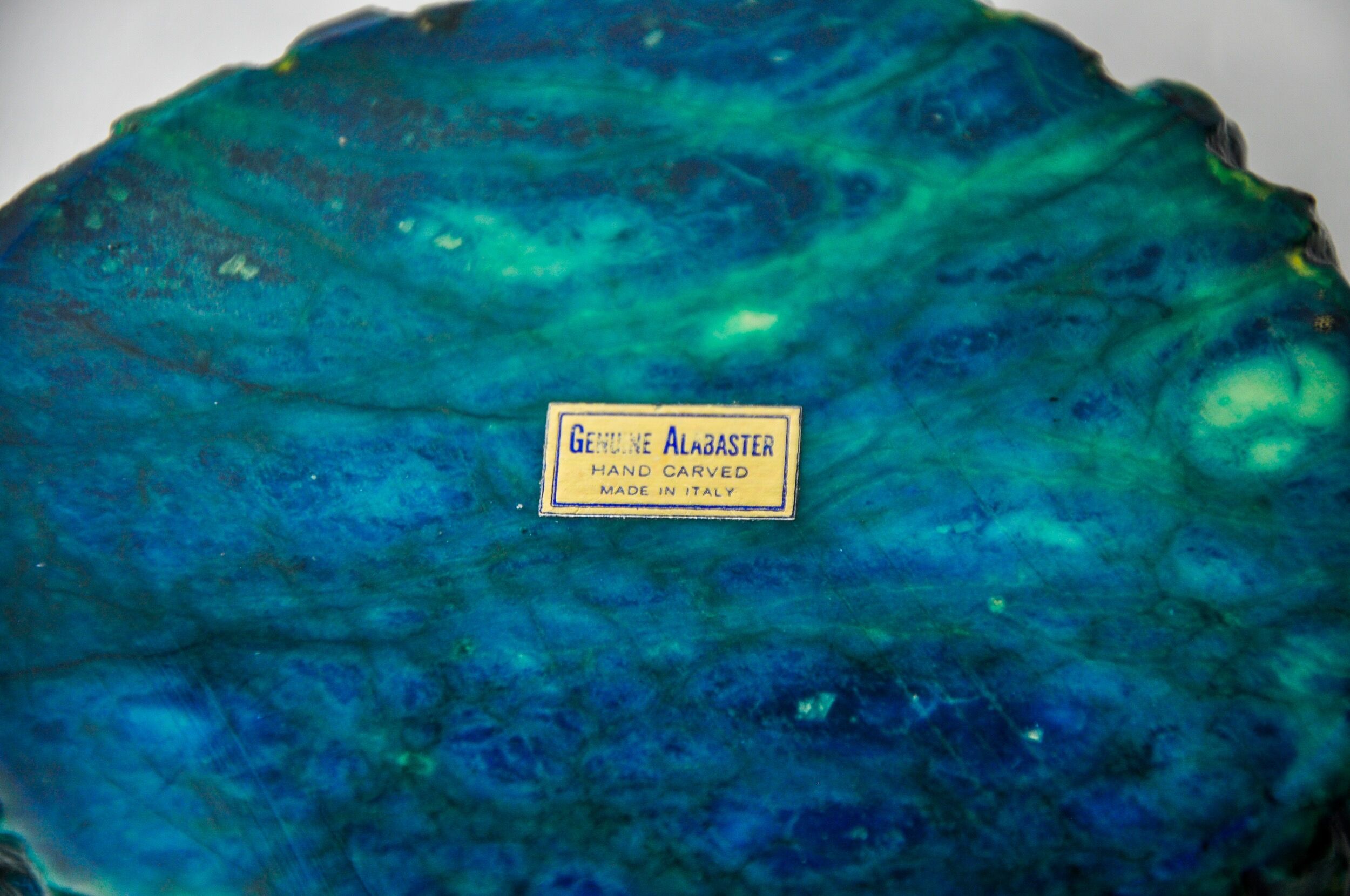 Cendrier en albâtre turquoise par Romano Bianchi, Italie, 1970