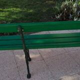 Grand banc de jardin bois et fonte l 224 cm