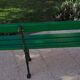 Large wooden and cast iron garden bench 224 cm