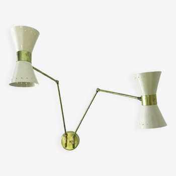 Italian articulated wall light diabolo design 50s