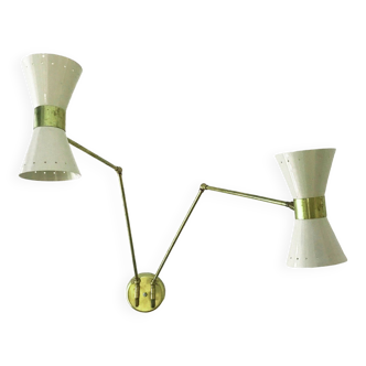 Italian articulated wall light diabolo design 50s