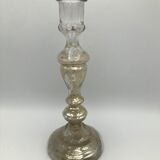 Candlestick in mercurized glass eglomized XlXth 28 cm