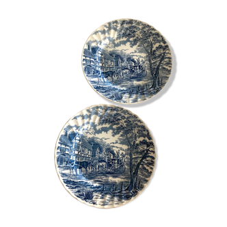 2 assiettes plates royal wessex malle-poste