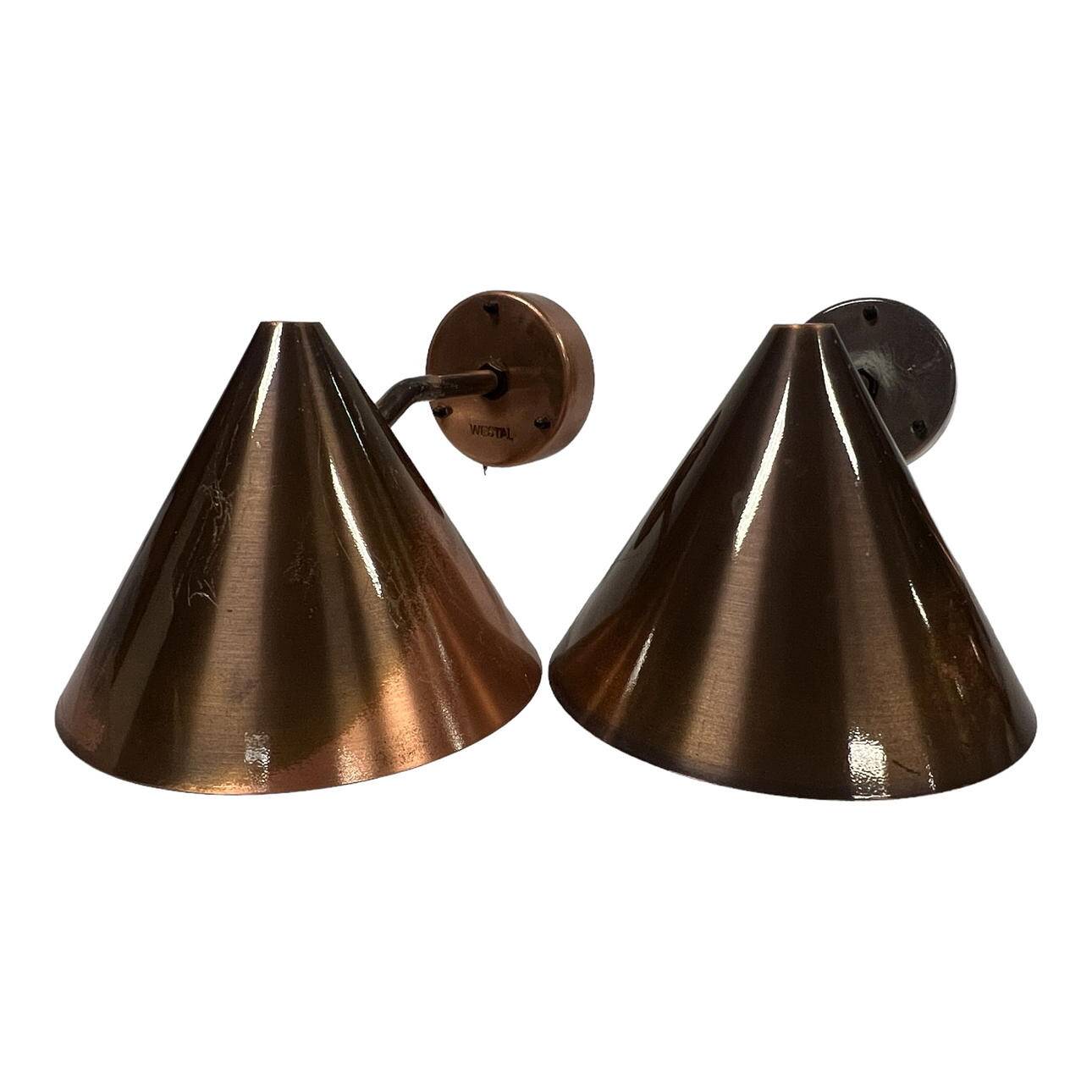 4 Westal copper wall lights
