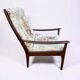 Vintage teak armchair with floral upholstery