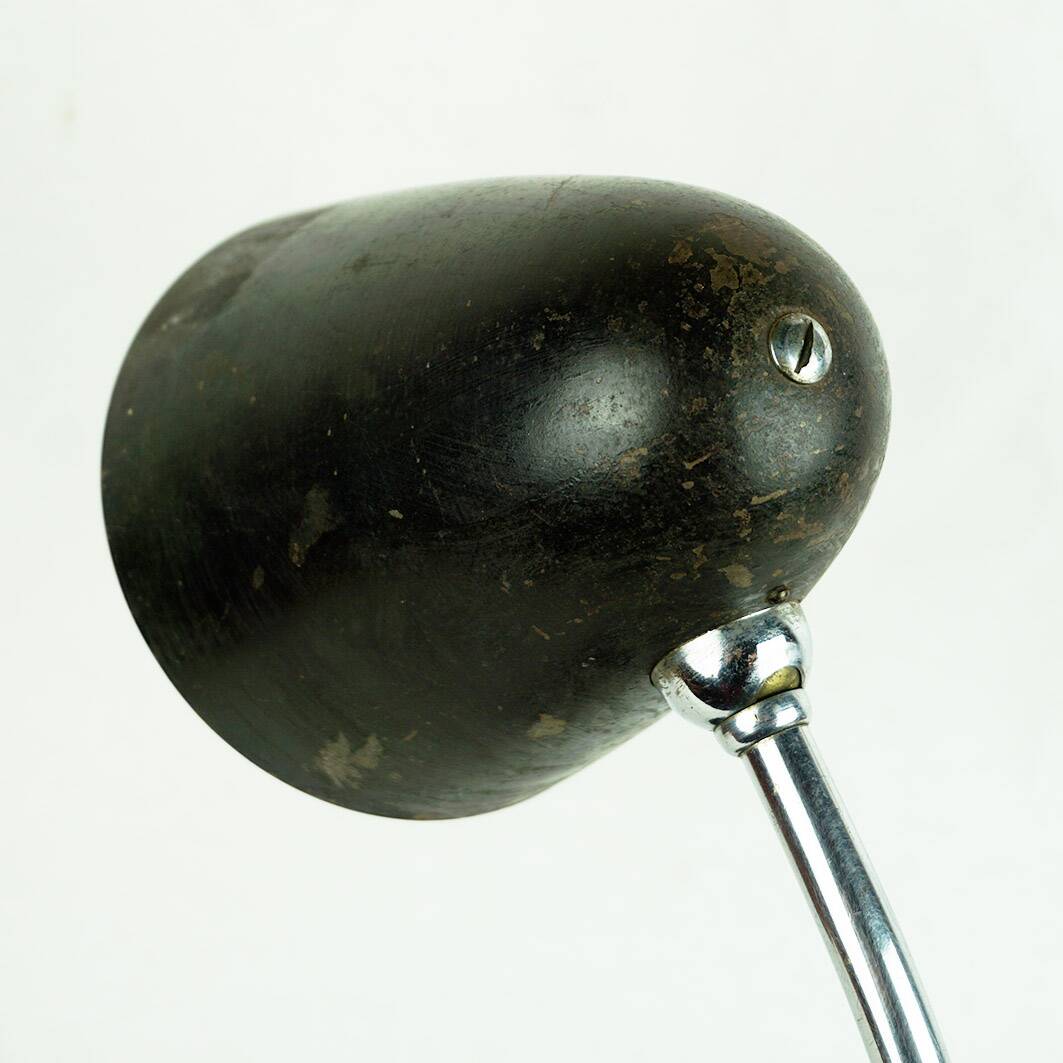 Black Table or Desk Lamp in Bauhaus or Industrial Style from the 1930s