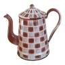 Enamelled coffee maker 20s, brown checkerboards