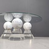 Marble sphere coffee table by Roche Bobois, 1980s