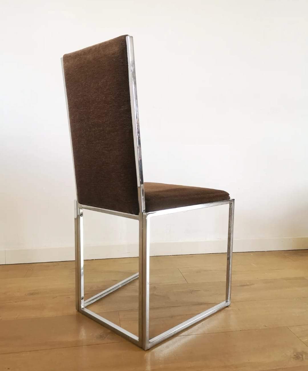 Set of 4 metal chairs and fabrics from the 80s