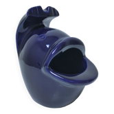 Grand cendrier poisson céramique bleue design vintage
