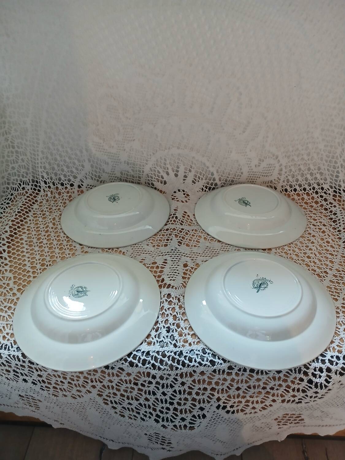 6 antique ironstone plates