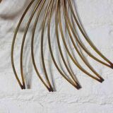 Impressive wall "Peacock" wall sculpture in brass by Curtis Jere, 1980s