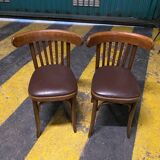 Baumann-style faux leather bistro chairs