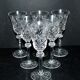 Cristallerie Lorraine, Series of 6 diamond cut crystal stemmed glasses 14.5cm