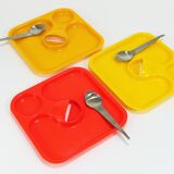 3 sets of Amboss Party Palette & spork, plate & spoon & fork, Austria, 1970s