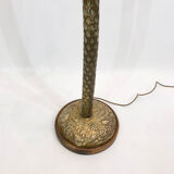 Brutalist brass palm tree floor lamp Hollywood Regency 1970s