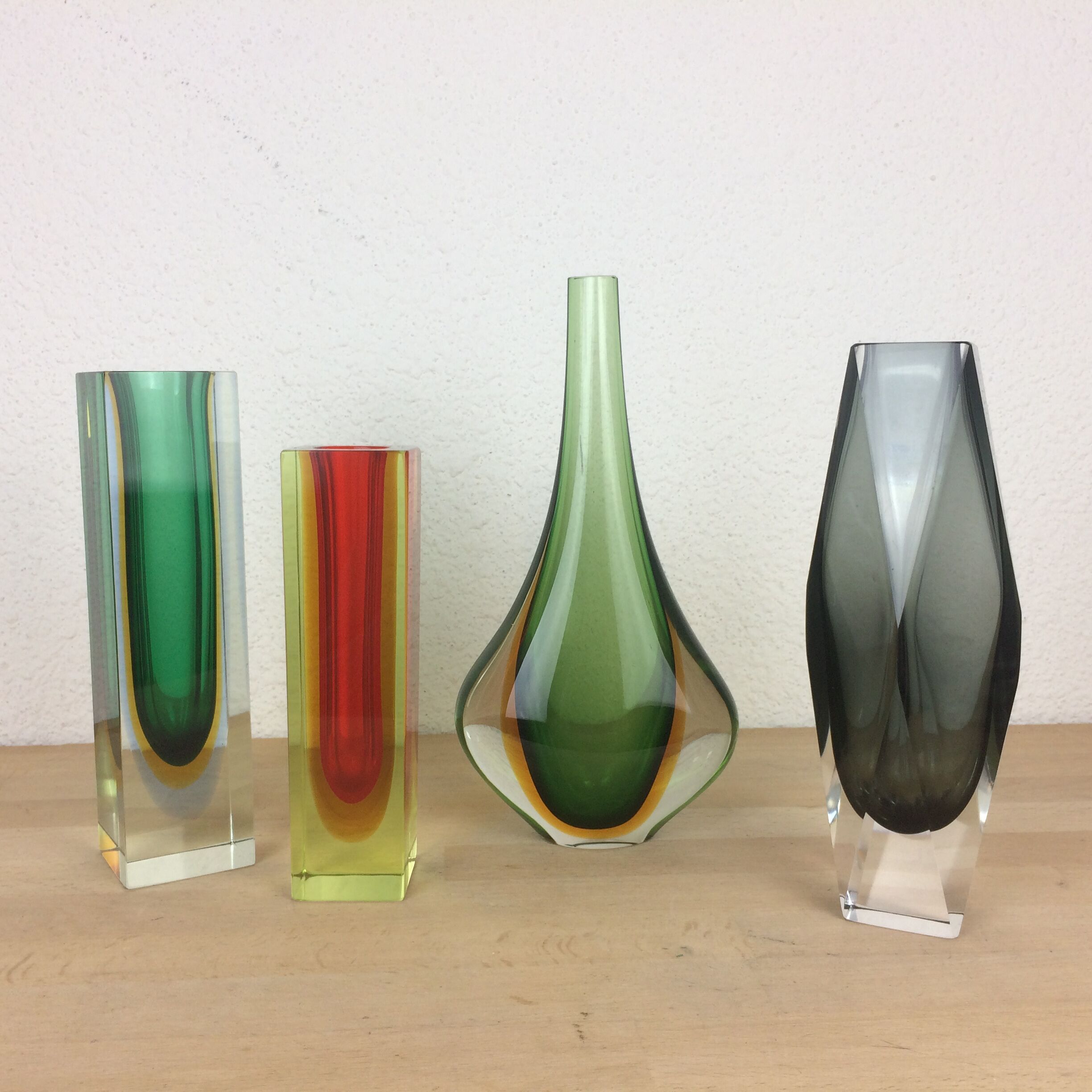 Vase Sommerso smoked glass soliflore, Murano