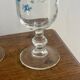 Vintage set of 4 champagne flutes Véronica myosotis