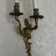 3 gold wall sconces in Louis XV style, rocaille.