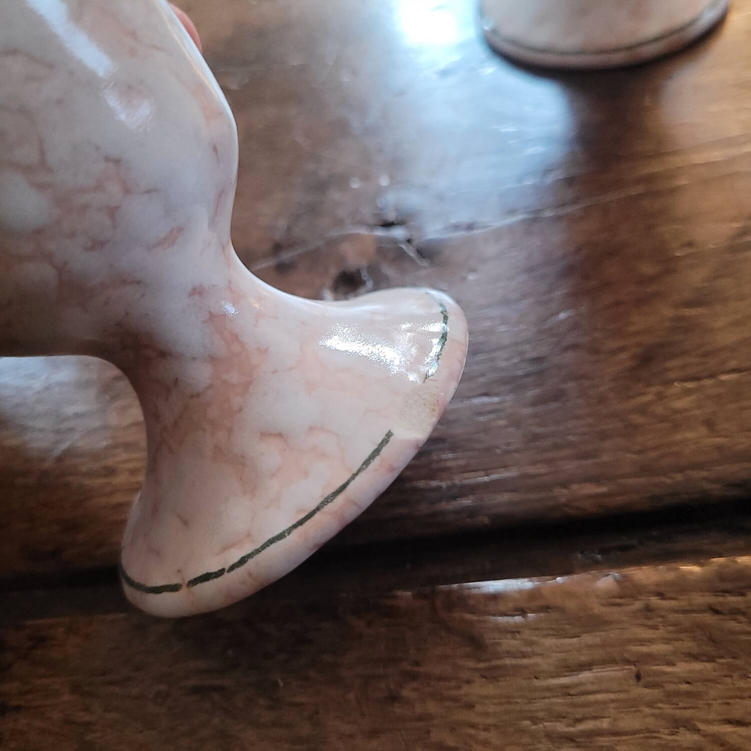 Set of 6 marbled earthenware mazagrans Salins 70's