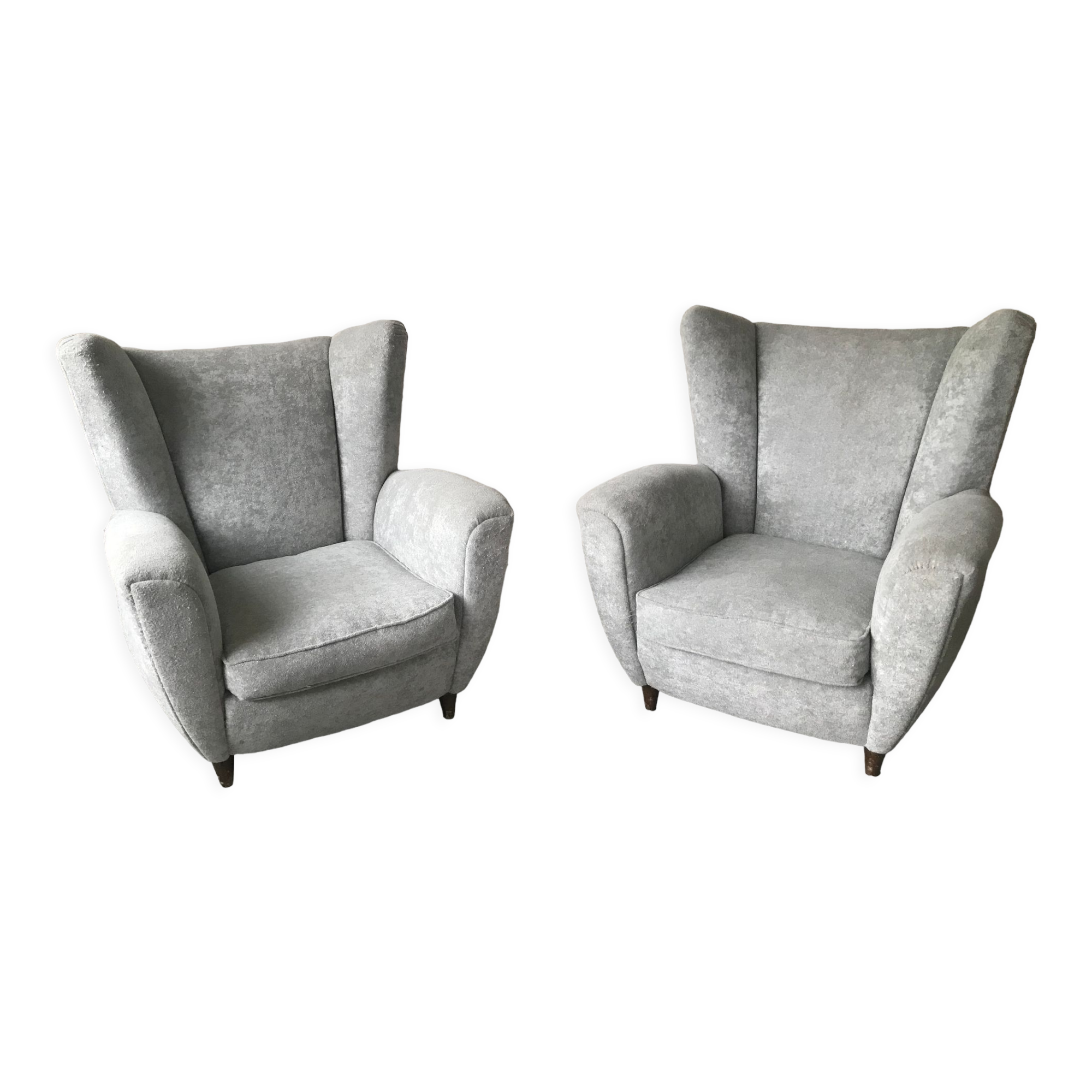 Pair of italian armchairs in velvet