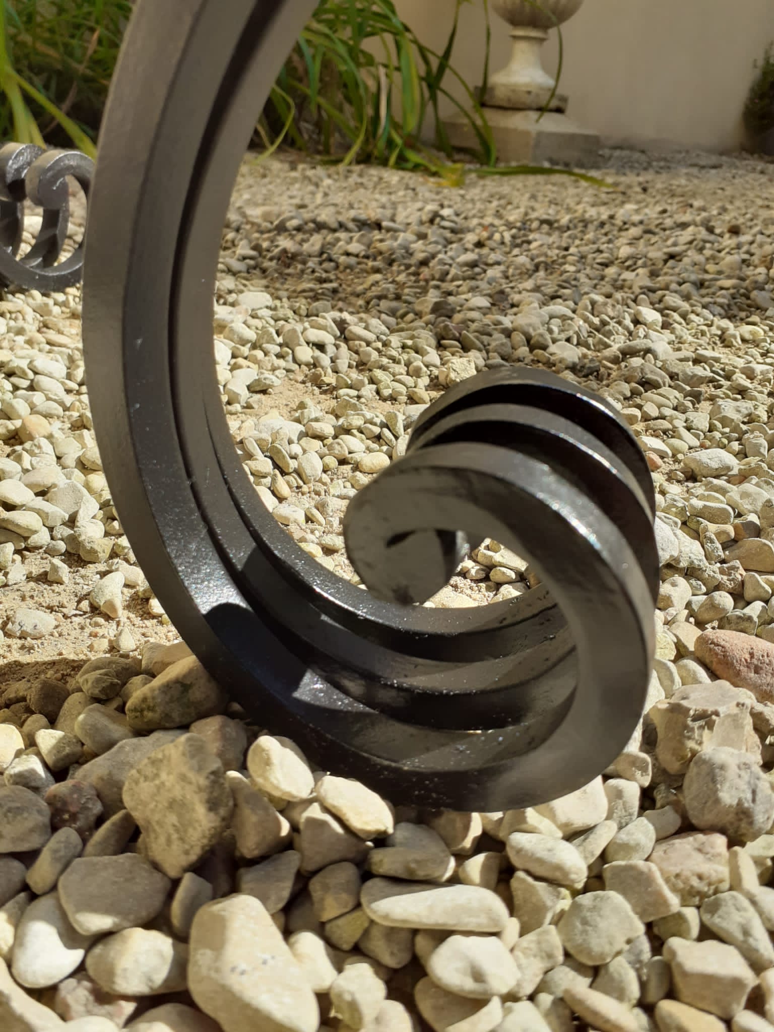 Marble and wrought iron coffee table