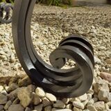 Marble and wrought iron coffee table