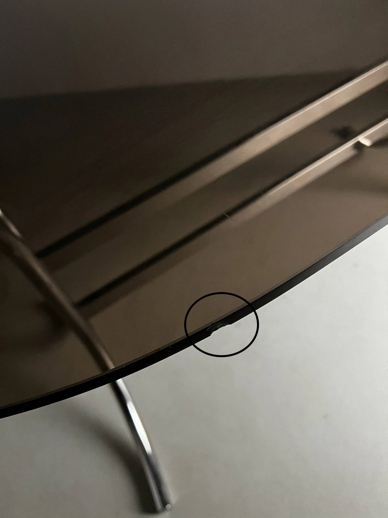 Chrome smoked glass dining table | Italy | 1970s