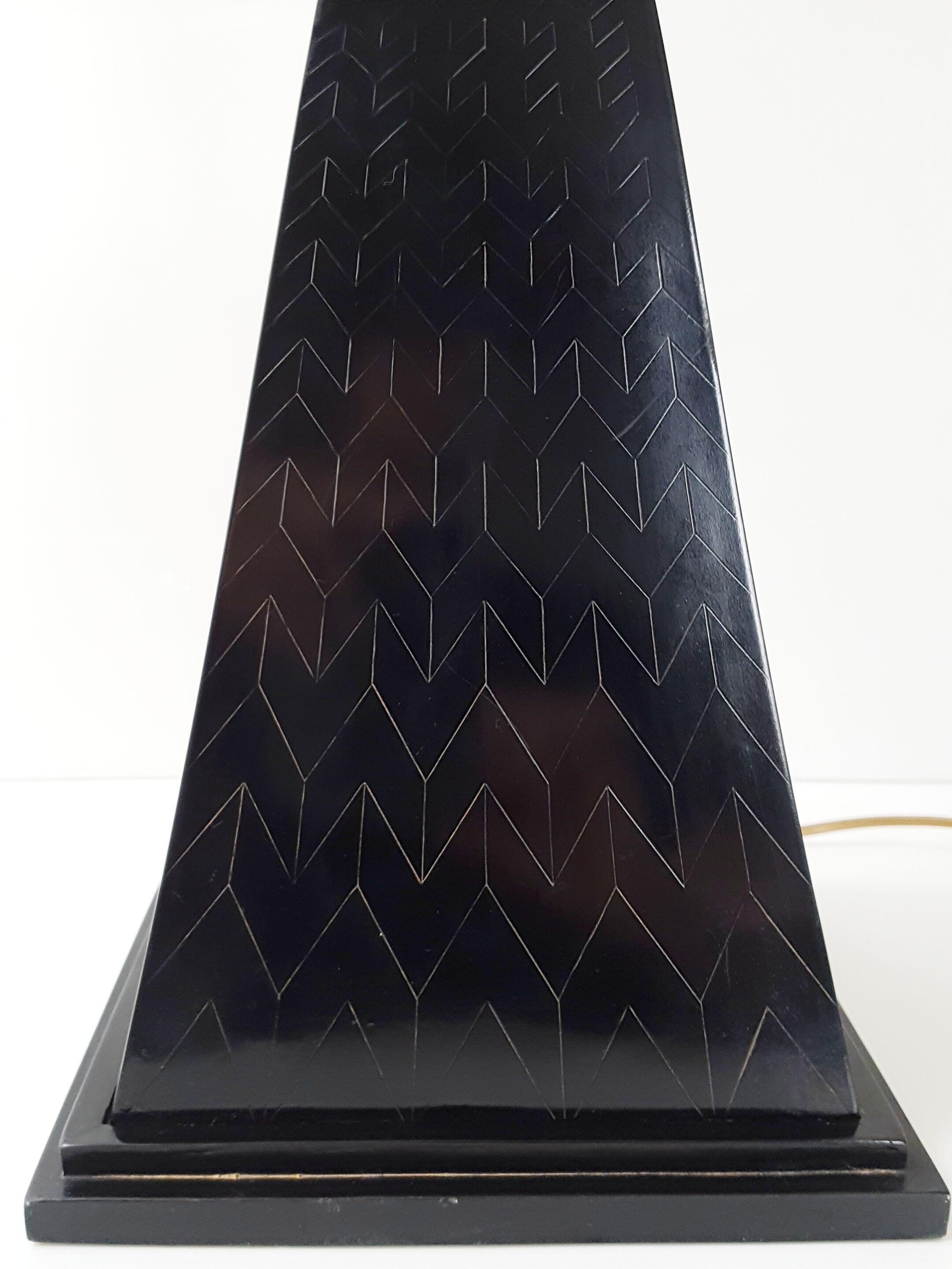 Black pyramid table lamp from the 70s