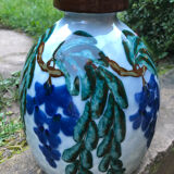 Vase art deco decoration with wisteria signed camille tharaud