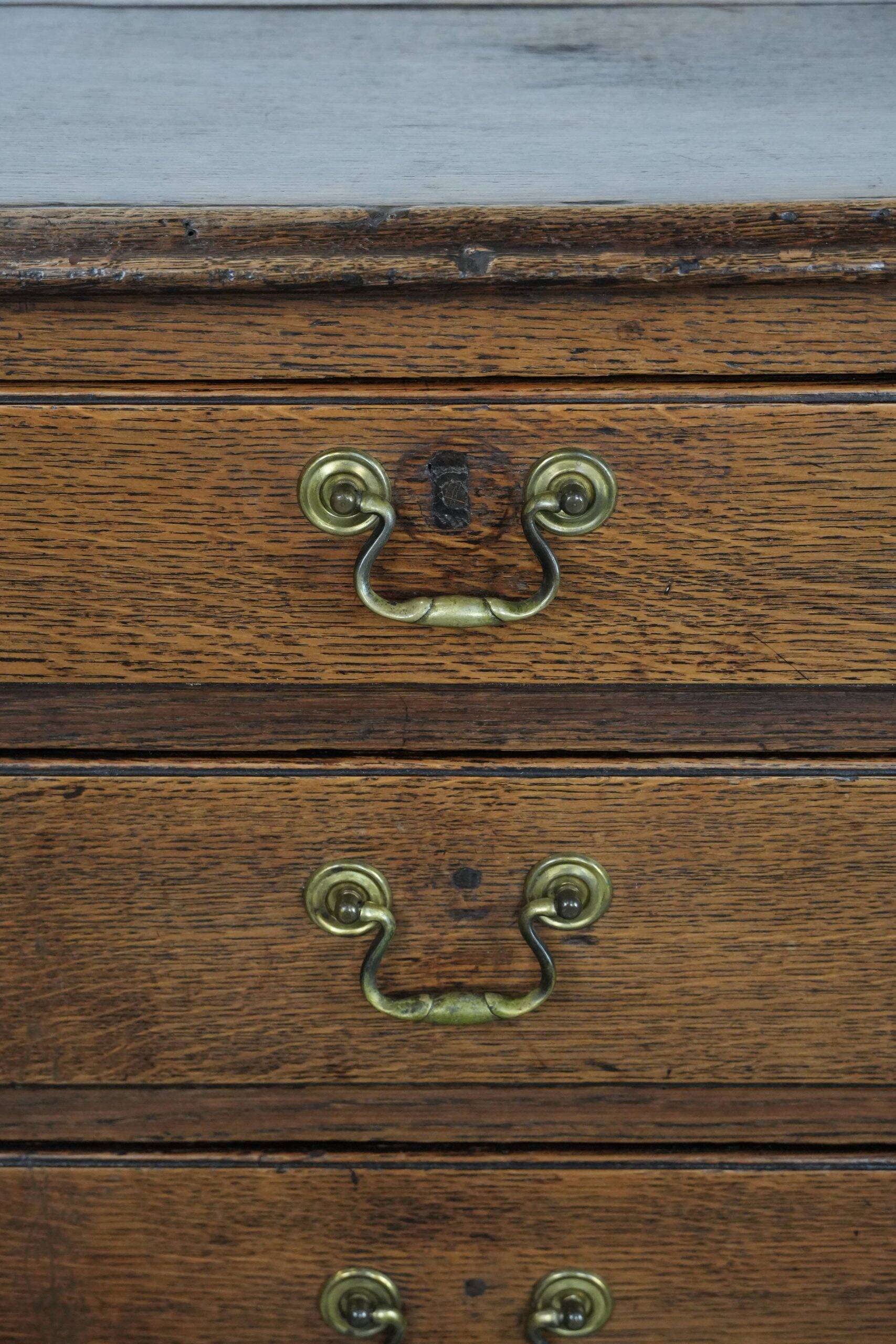 18th-century English antique oak commode