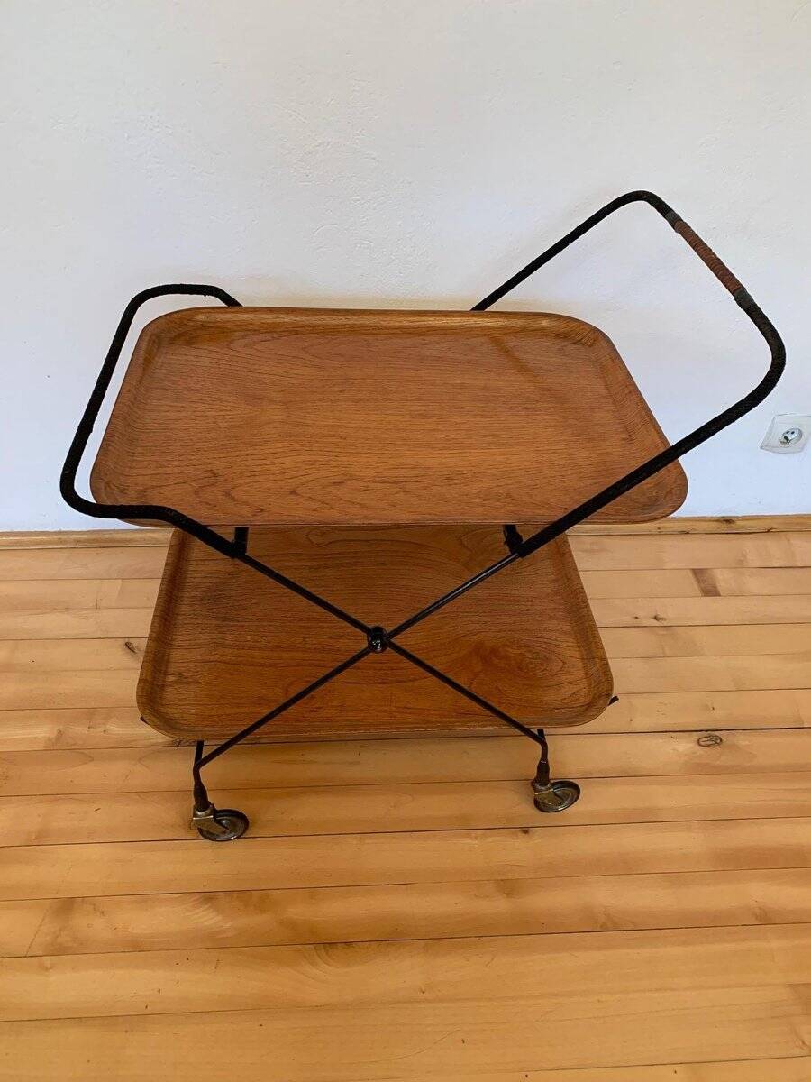 Swedish bar trolley by Paul Nagel for JIE Gantofta, 1950s