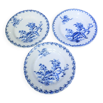 3 assiettes plates Gien service Chardons (3)