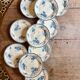Set of 10 antique flat plates in ironstone, Royat from Sarreguemines.