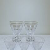 5 wine glasses 10cl art deco