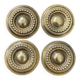 set of 4 antique solid brass handles