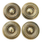 set of 4 antique solid brass handles
