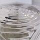Square mid century clear ribbed glass flush mount light fixture lamp 1960s