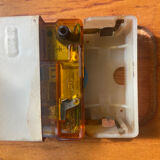 Wall clock in wood and glass 70s