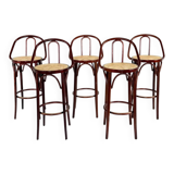 5x vintage rattan barstool, style Thonet ‘60